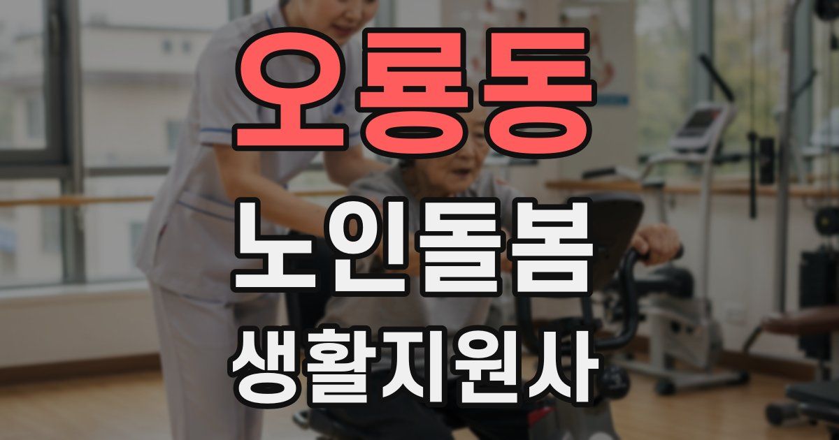 오룡동 노인돌봄생활지원사 자격증