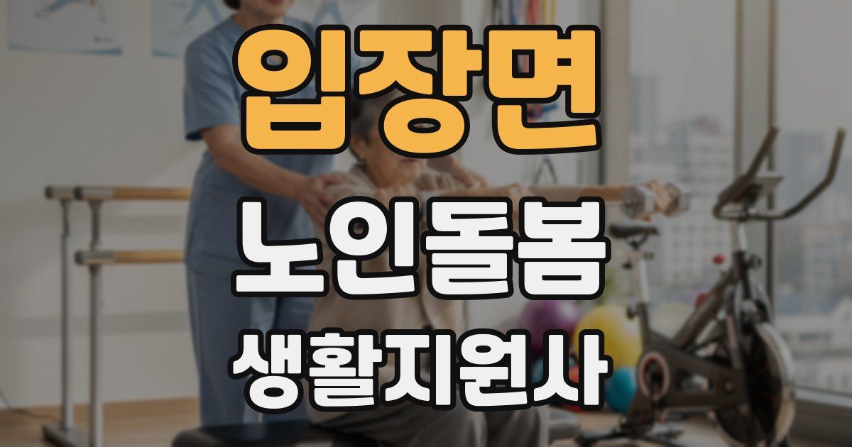 입장면 노인돌봄생활지원사 자격증