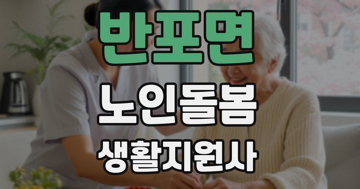 반포면 노인돌봄생활지원사 자격증