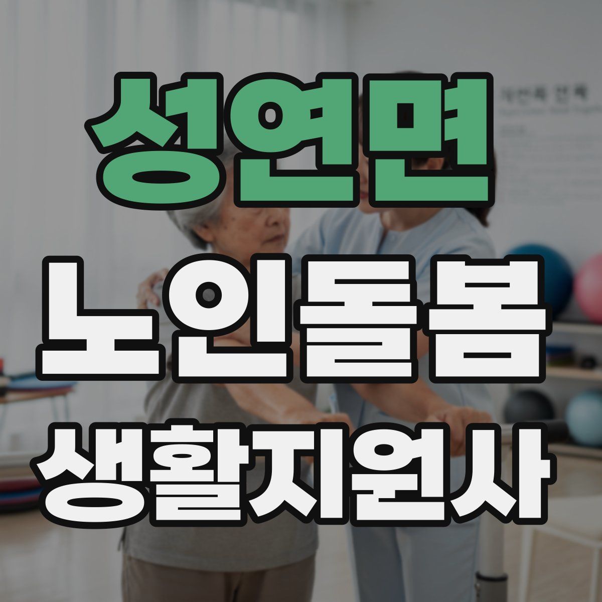성연면 노인돌봄생활지원사 자격증