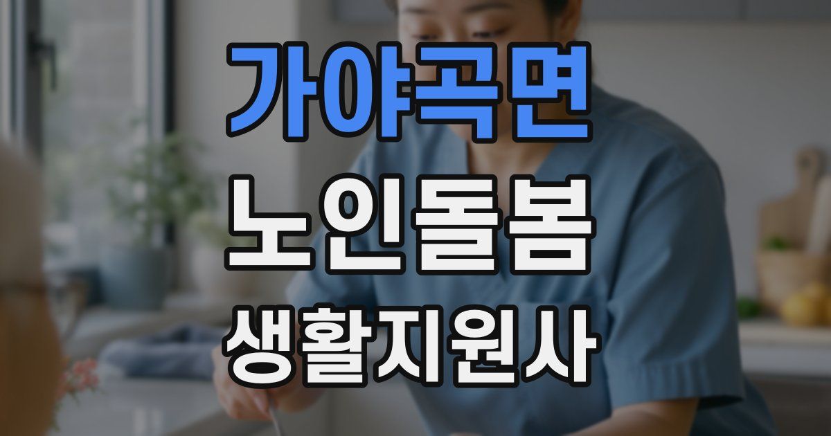 가야곡면 노인돌봄생활지원사 자격증