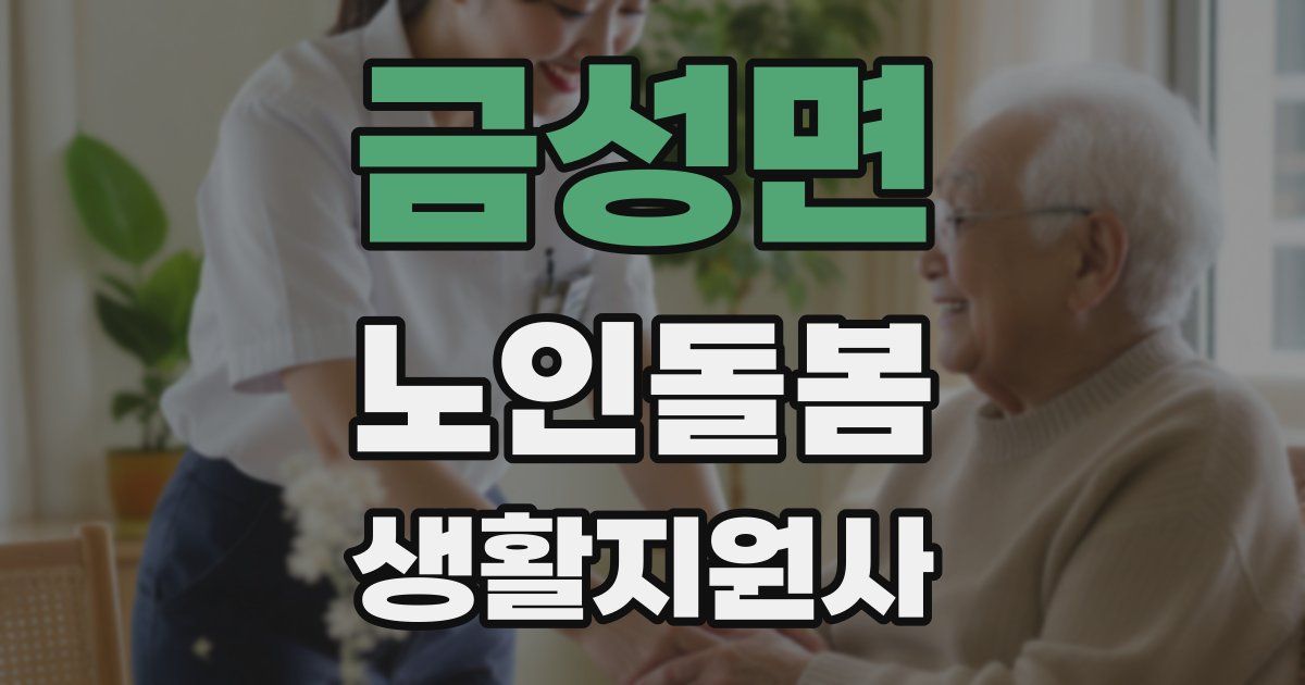 금성면 노인돌봄생활지원사 자격증