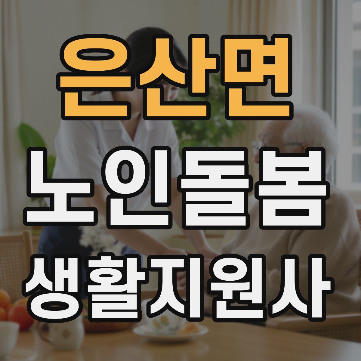 은산면 노인돌봄생활지원사 자격증