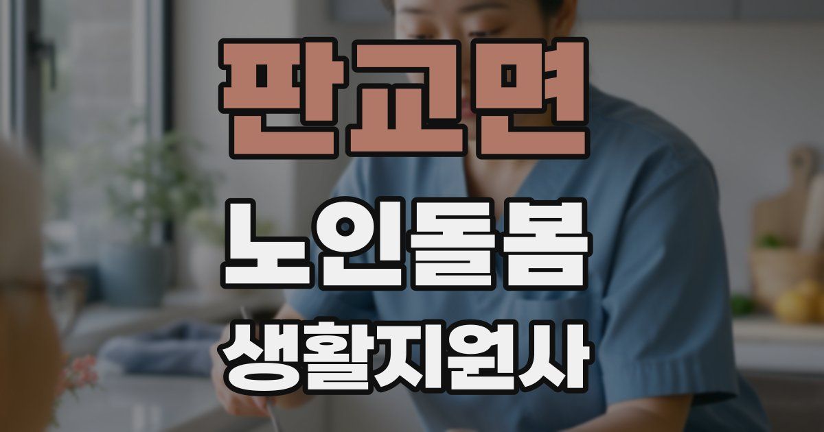 판교면 노인돌봄생활지원사 자격증