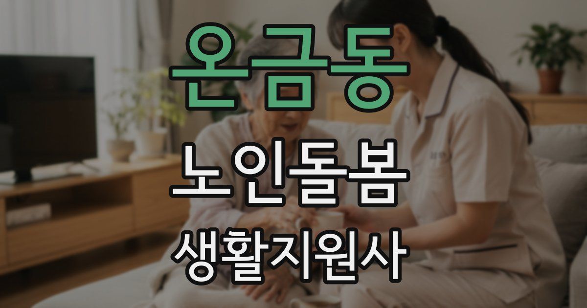 온금동 노인돌봄생활지원사 자격증