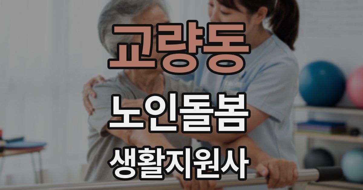 교량동 노인돌봄생활지원사 자격증