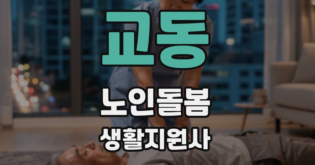 교동 노인돌봄생활지원사 자격증