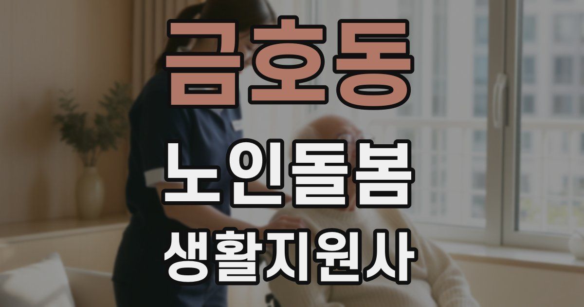 금호동 노인돌봄생활지원사 자격증