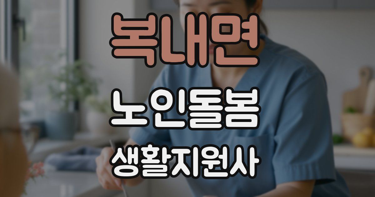 복내면 노인돌봄생활지원사 자격증