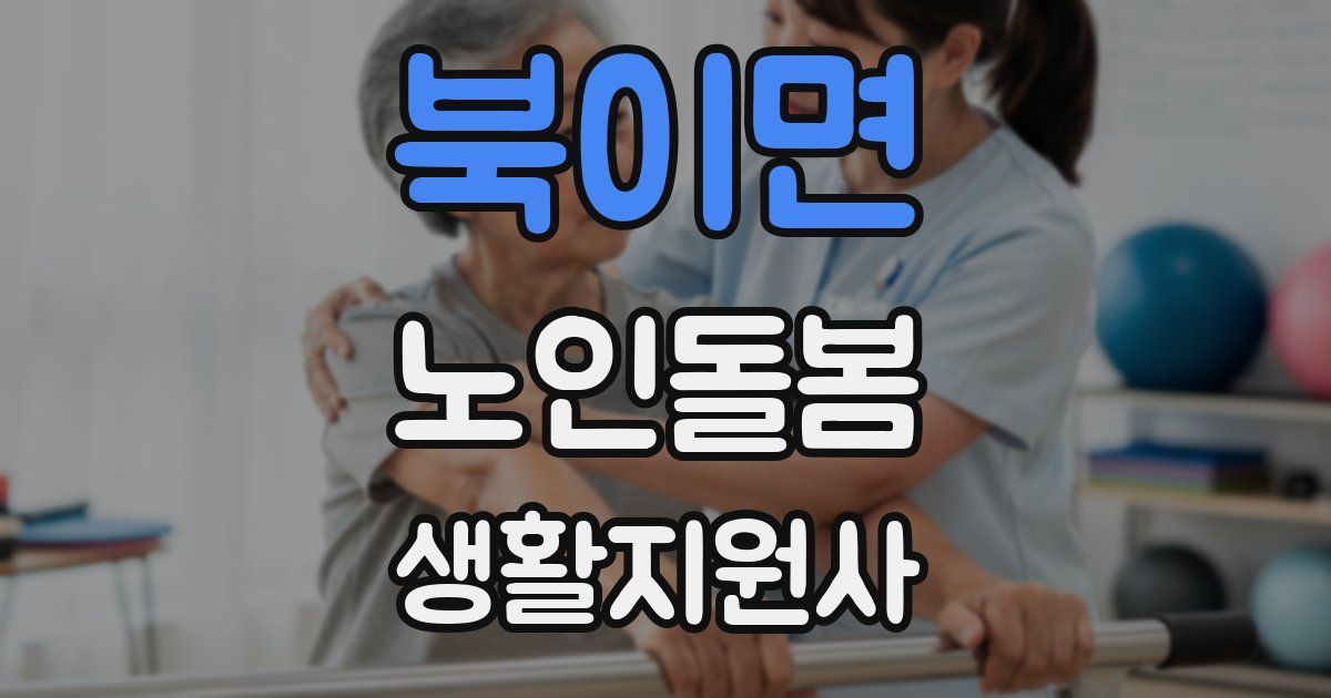 북이면 노인돌봄생활지원사 자격증