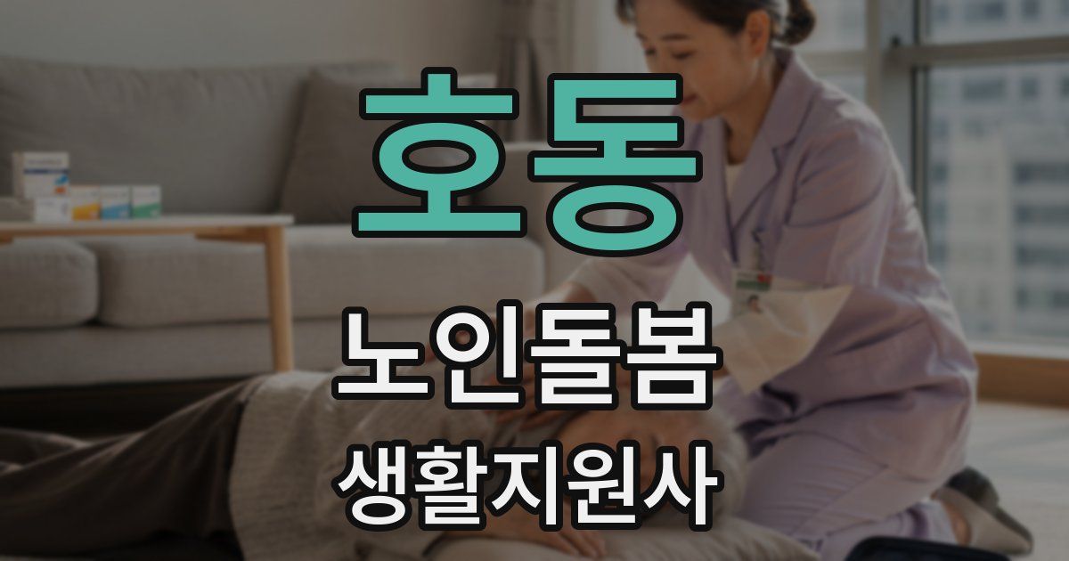 호동 노인돌봄생활지원사 자격증