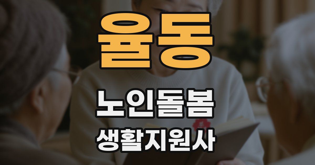 율동 노인돌봄생활지원사 자격증