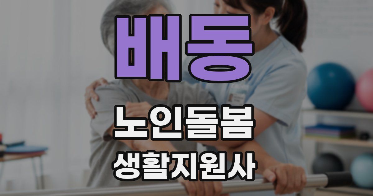 배동 노인돌봄생활지원사 자격증