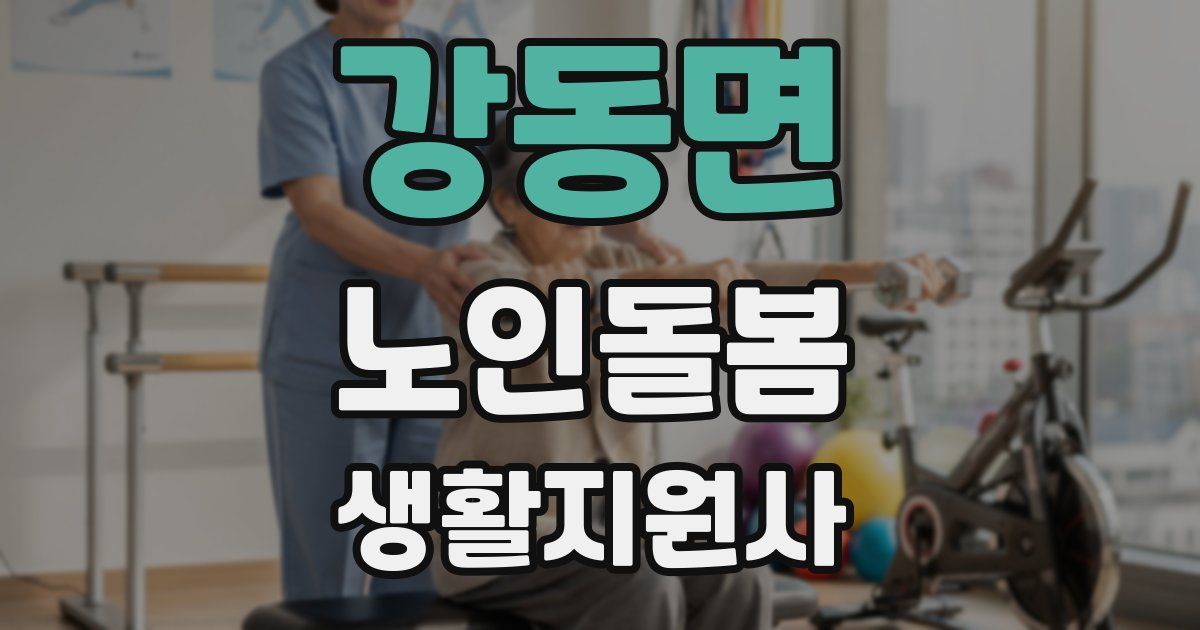 강동면 노인돌봄생활지원사 자격증