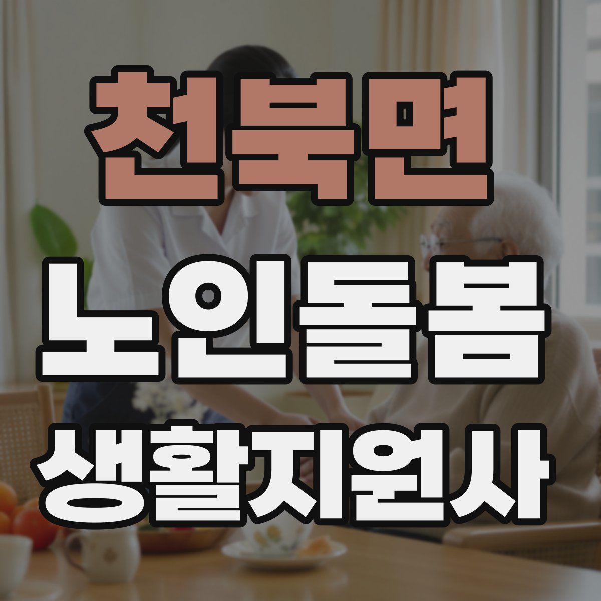 천북면 노인돌봄생활지원사 자격증
