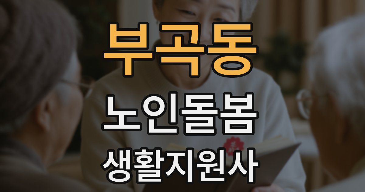 부곡동 노인돌봄생활지원사 자격증