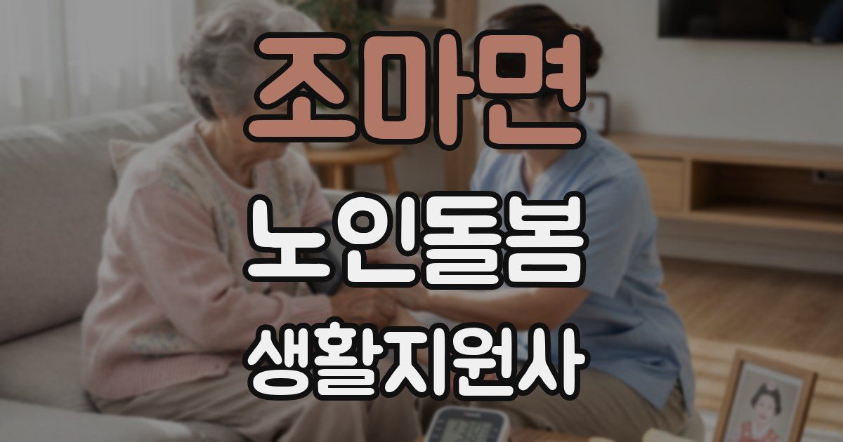조마면 노인돌봄생활지원사 자격증