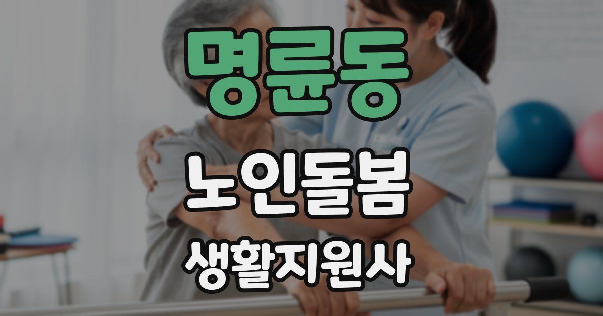 명륜동 노인돌봄생활지원사 자격증