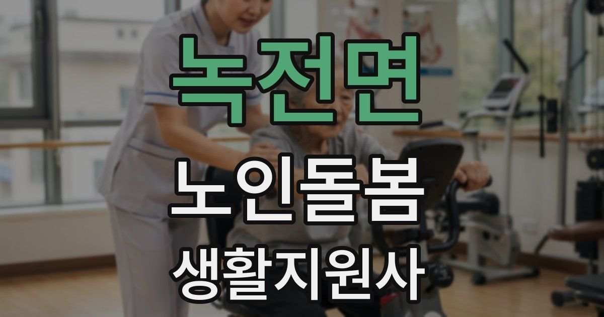 녹전면 노인돌봄생활지원사 자격증