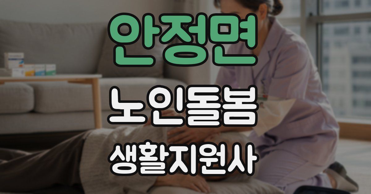 안정면 노인돌봄생활지원사 자격증