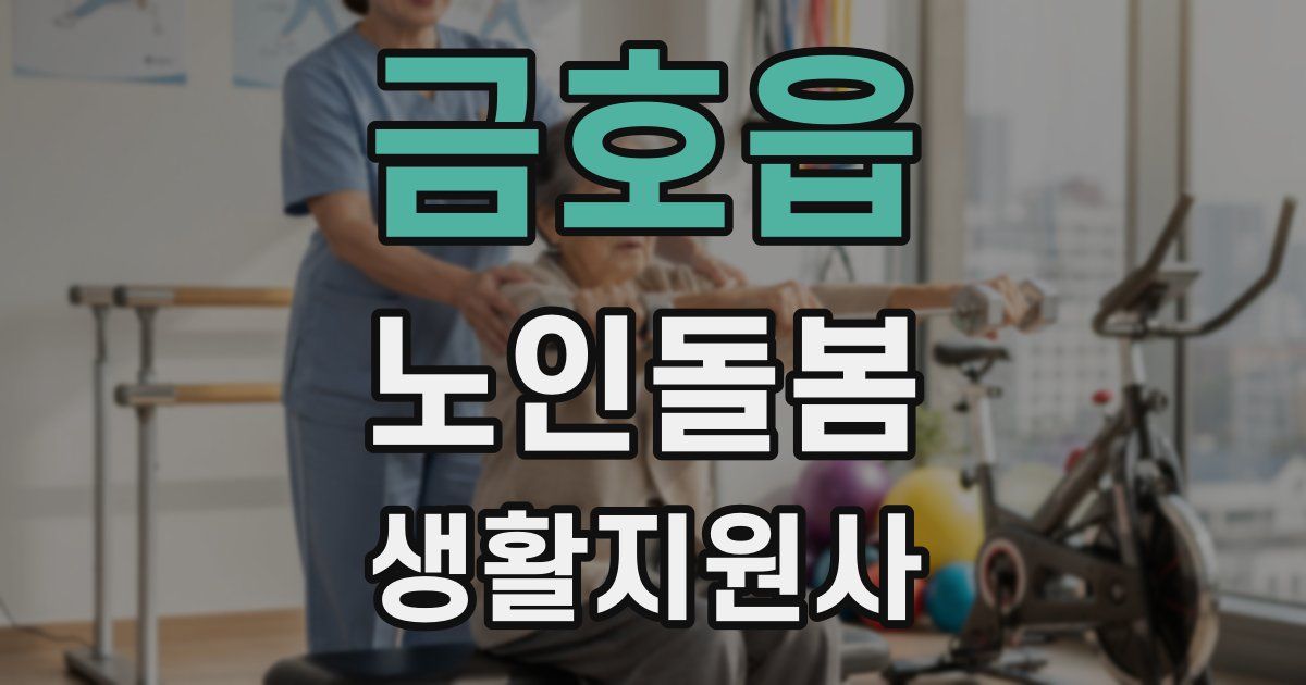 금호읍 노인돌봄생활지원사 자격증
