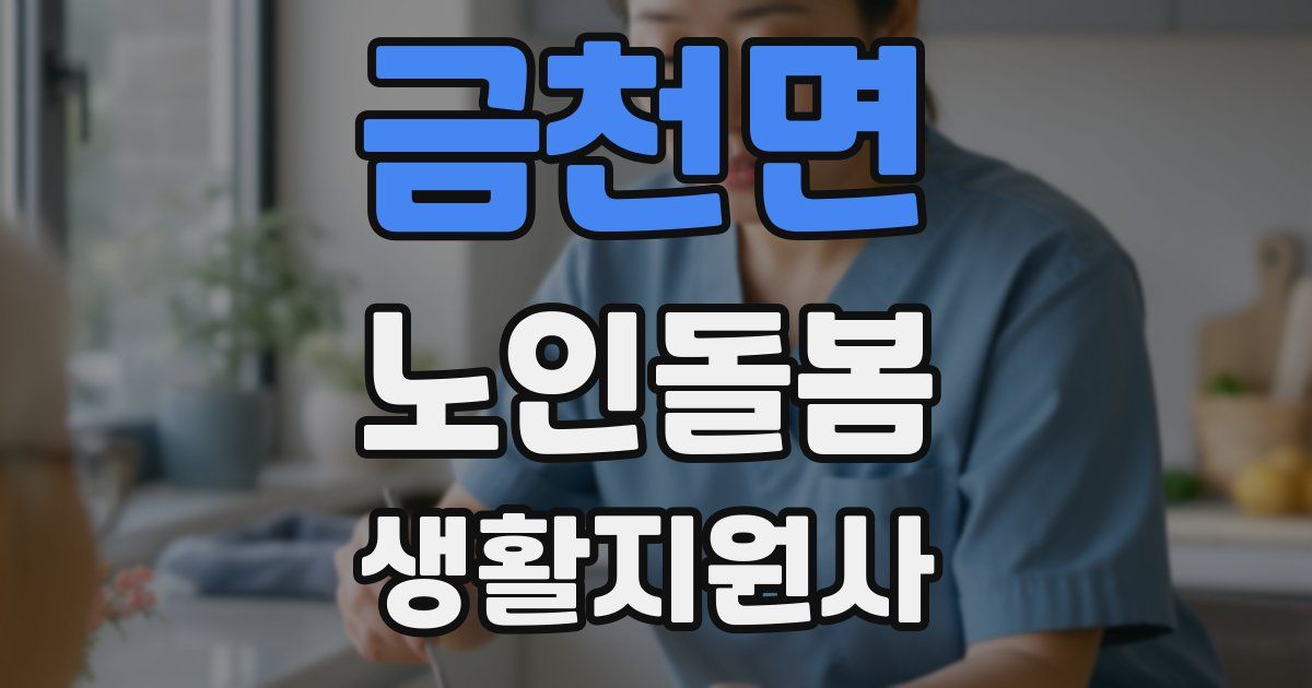 금천면 노인돌봄생활지원사 자격증