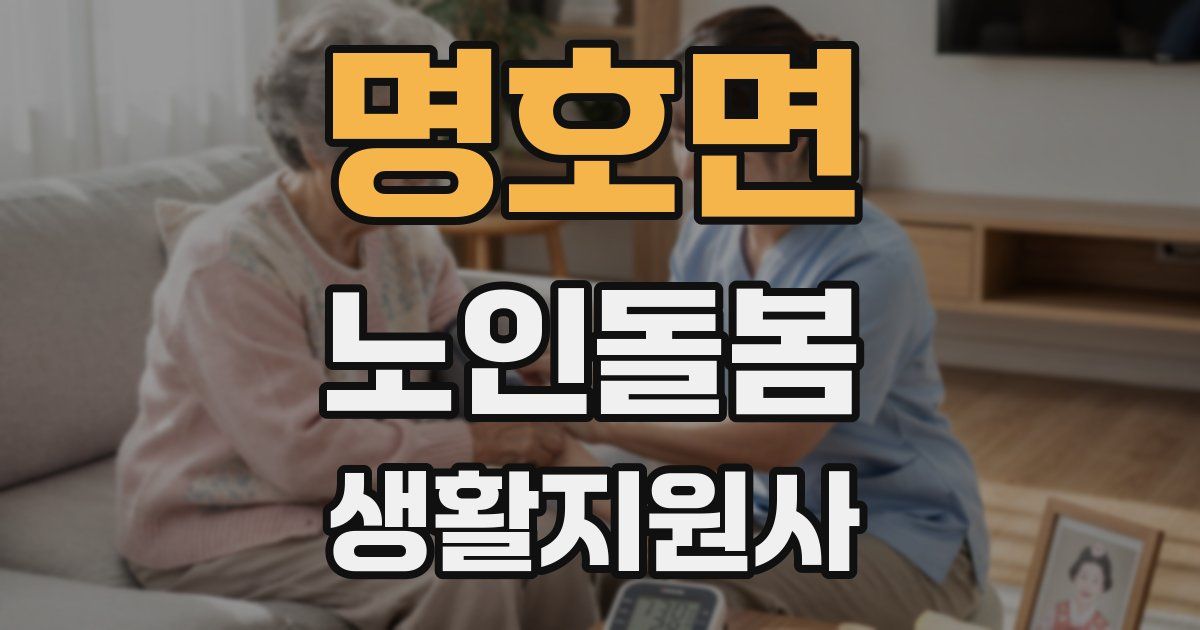 명호면 노인돌봄생활지원사 자격증