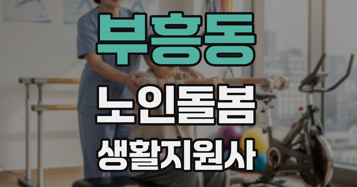 부흥동 노인돌봄생활지원사 자격증