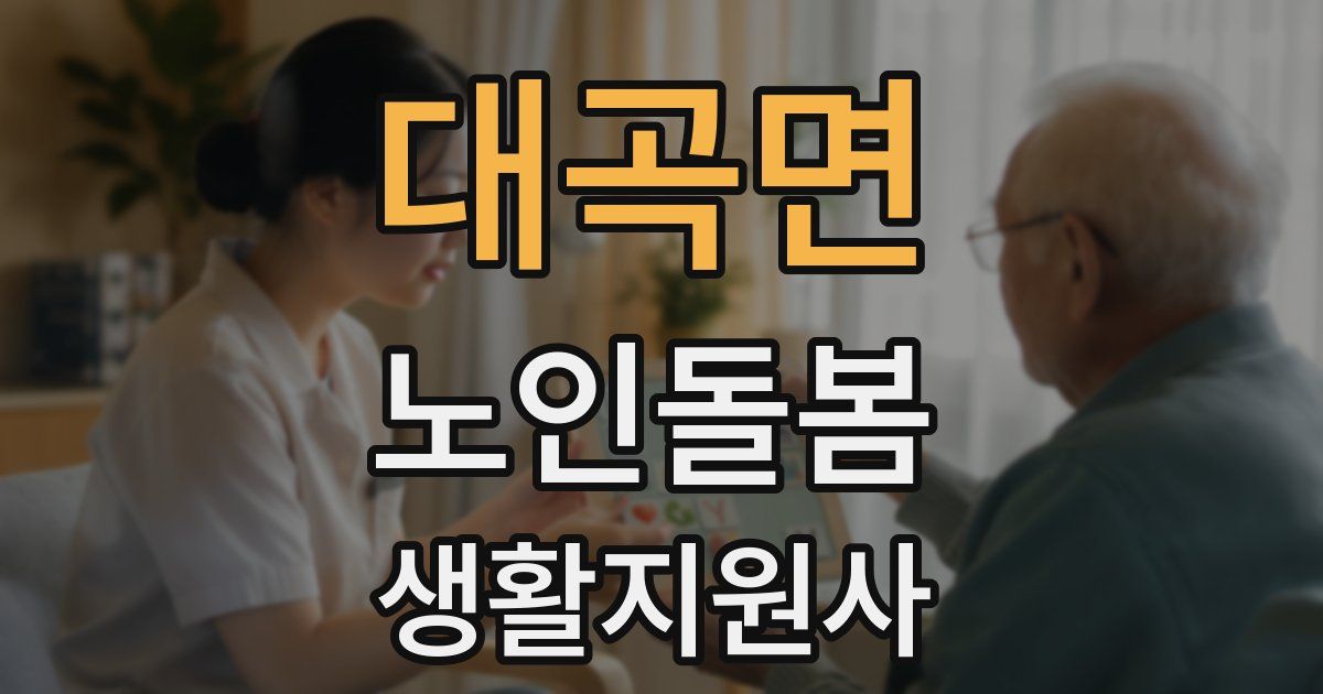 대곡면 노인돌봄생활지원사 자격증