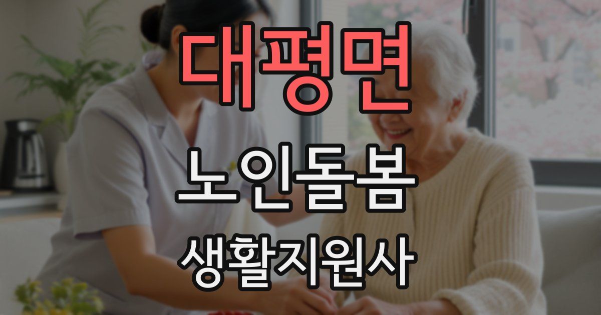 대평면 노인돌봄생활지원사 자격증