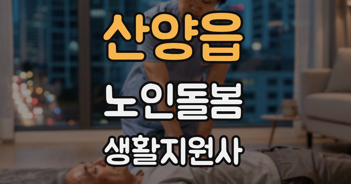 산양읍 노인돌봄생활지원사 자격증