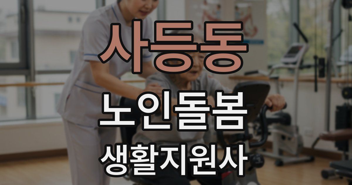 사등동 노인돌봄생활지원사 자격증