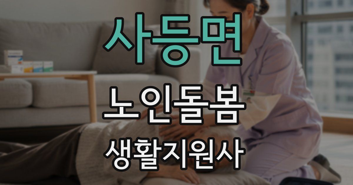 사등면 노인돌봄생활지원사 자격증