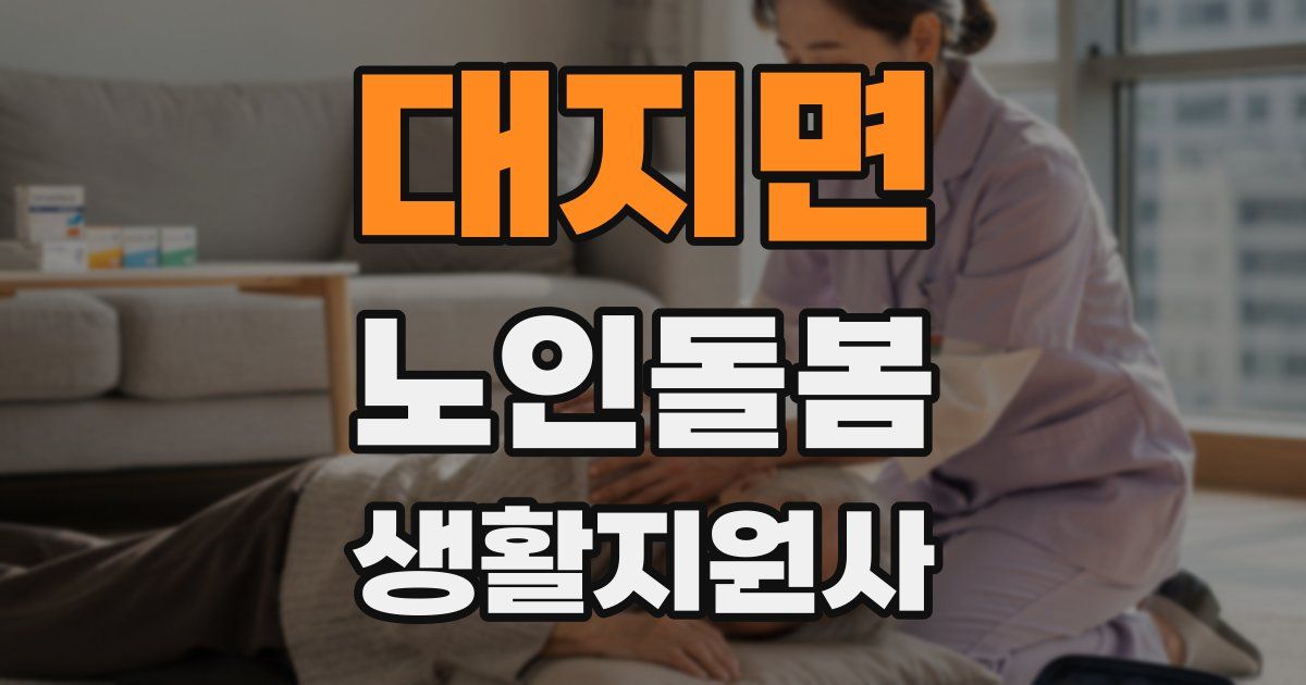 대지면 노인돌봄생활지원사 자격증