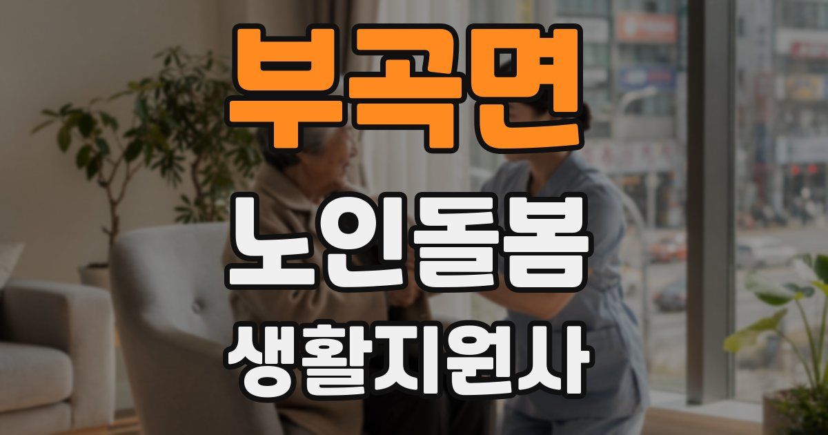 부곡면 노인돌봄생활지원사 자격증