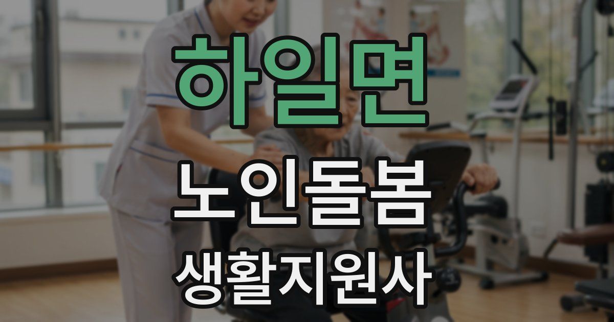 하일면 노인돌봄생활지원사 자격증