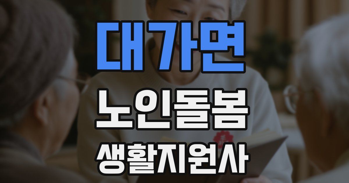 대가면 노인돌봄생활지원사 자격증