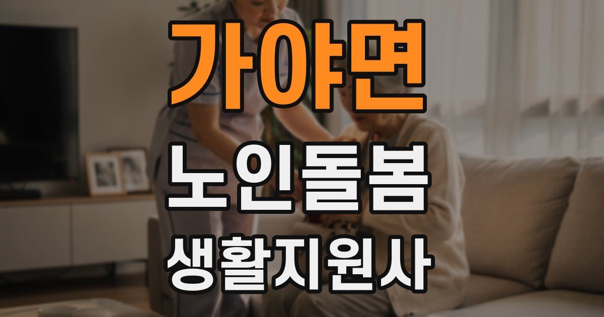 가야면 노인돌봄생활지원사 자격증