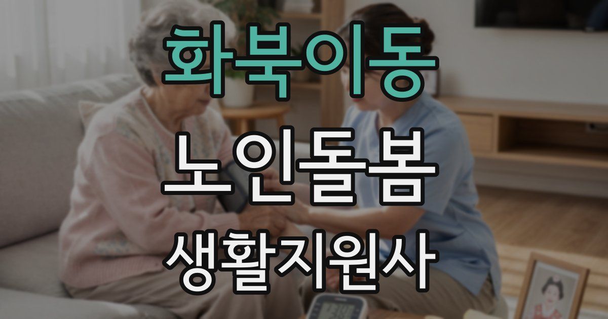 화북이동 노인돌봄생활지원사 자격증
