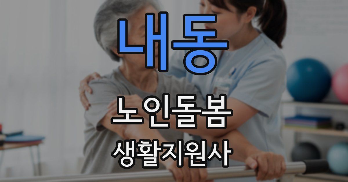 내동 노인돌봄생활지원사 자격증