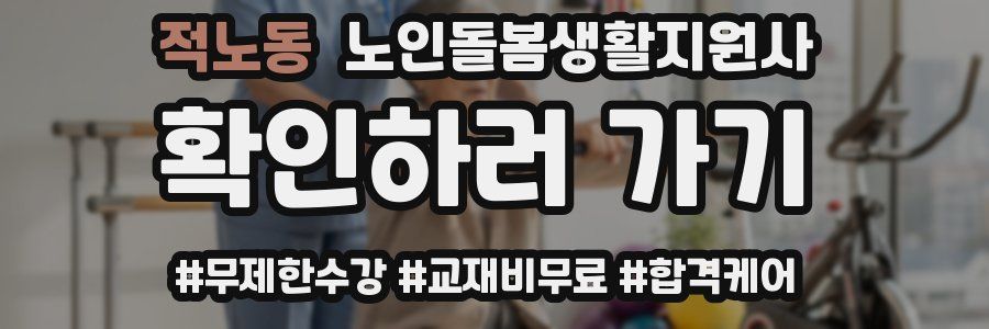 적노동 노인돌봄생활지원사 자격증