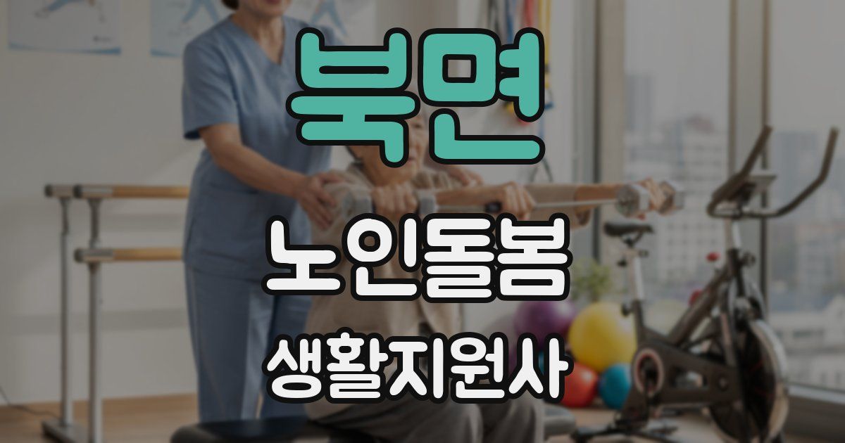 북면 노인돌봄생활지원사 자격증