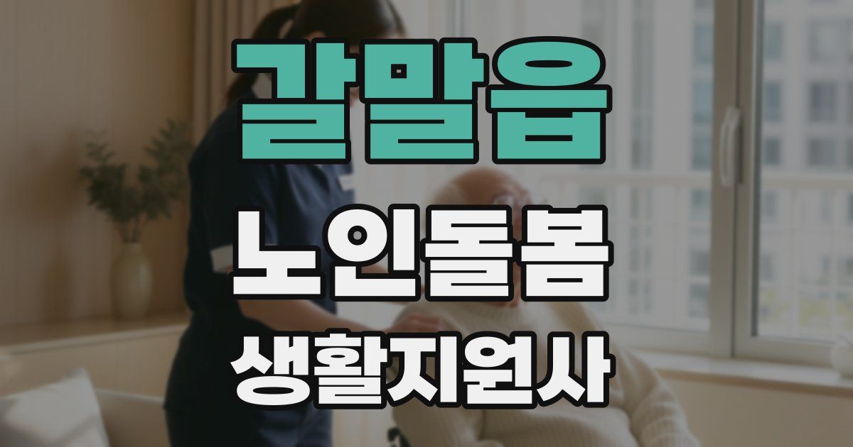 갈말읍 노인돌봄생활지원사 자격증