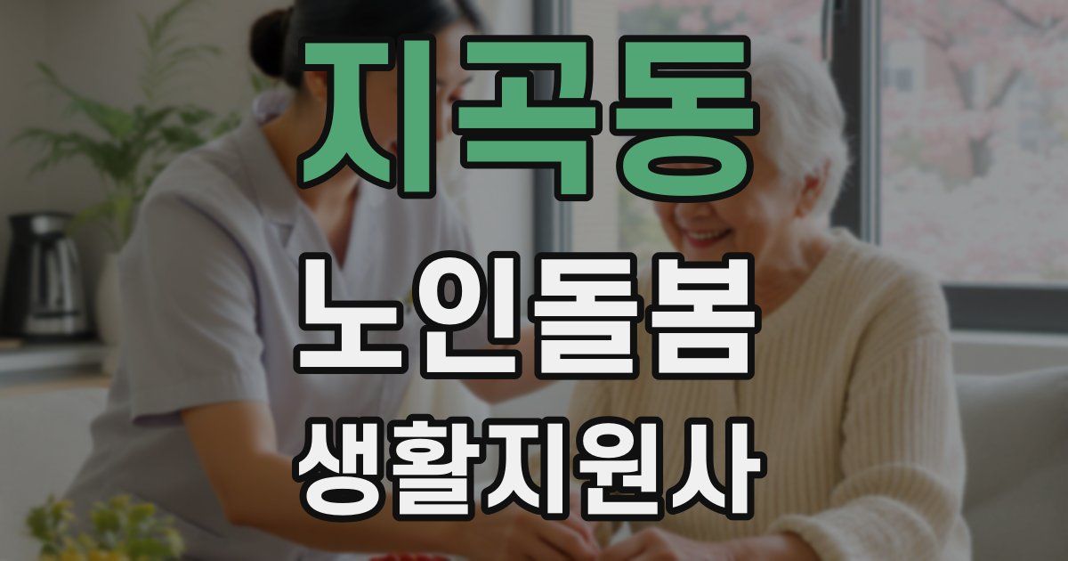 지곡동 노인돌봄생활지원사 자격증