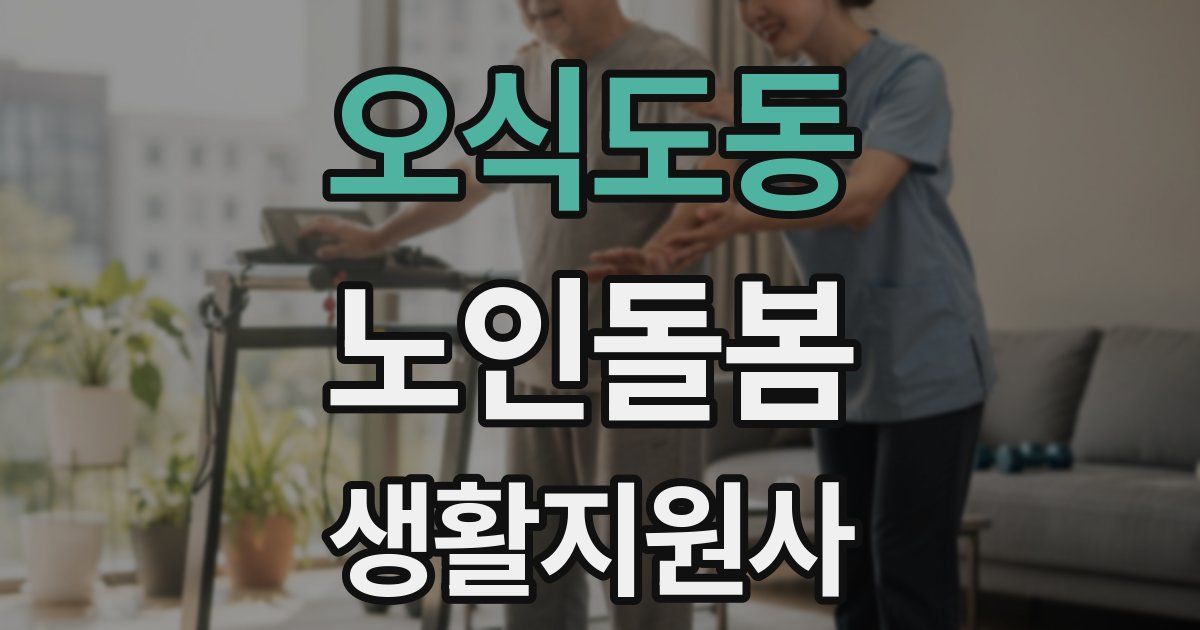 오식도동 노인돌봄생활지원사 자격증