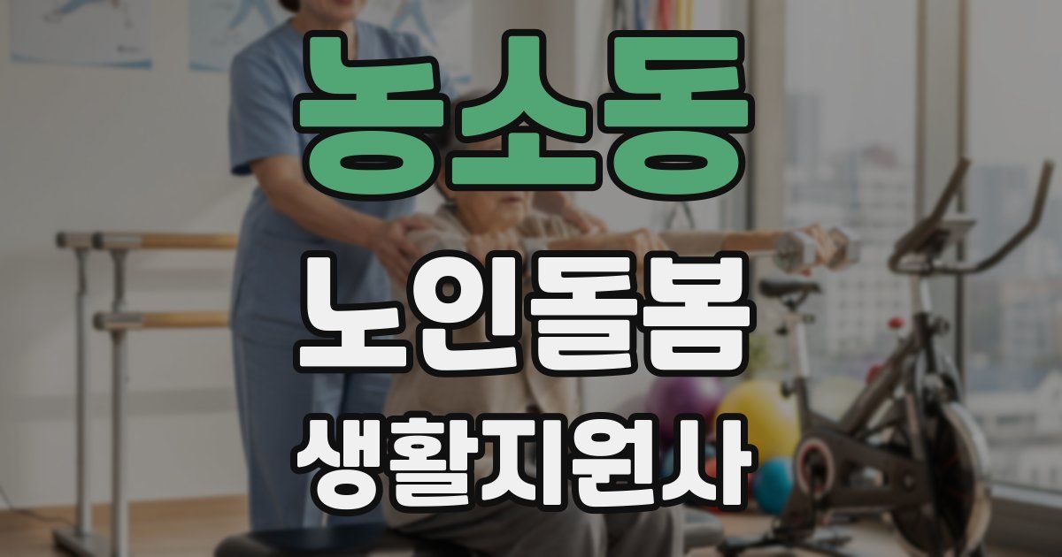 농소동 노인돌봄생활지원사 자격증