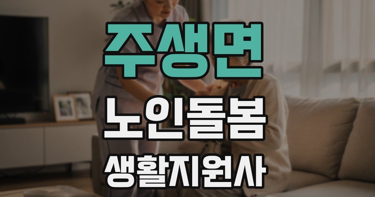 주생면 노인돌봄생활지원사 자격증