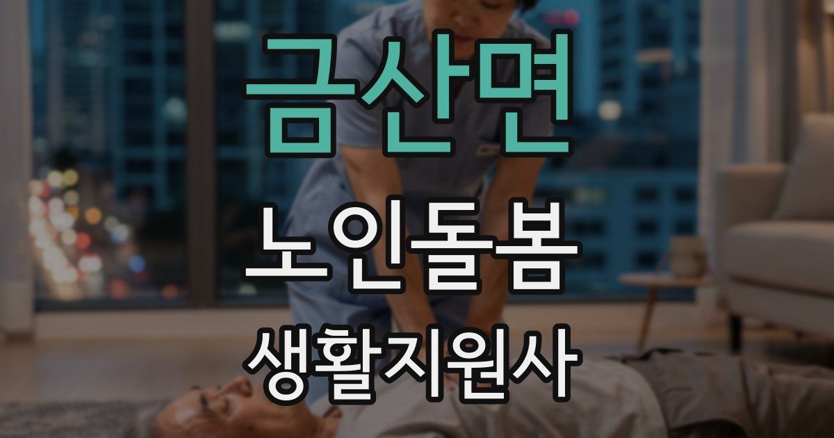 금산면 노인돌봄생활지원사 자격증