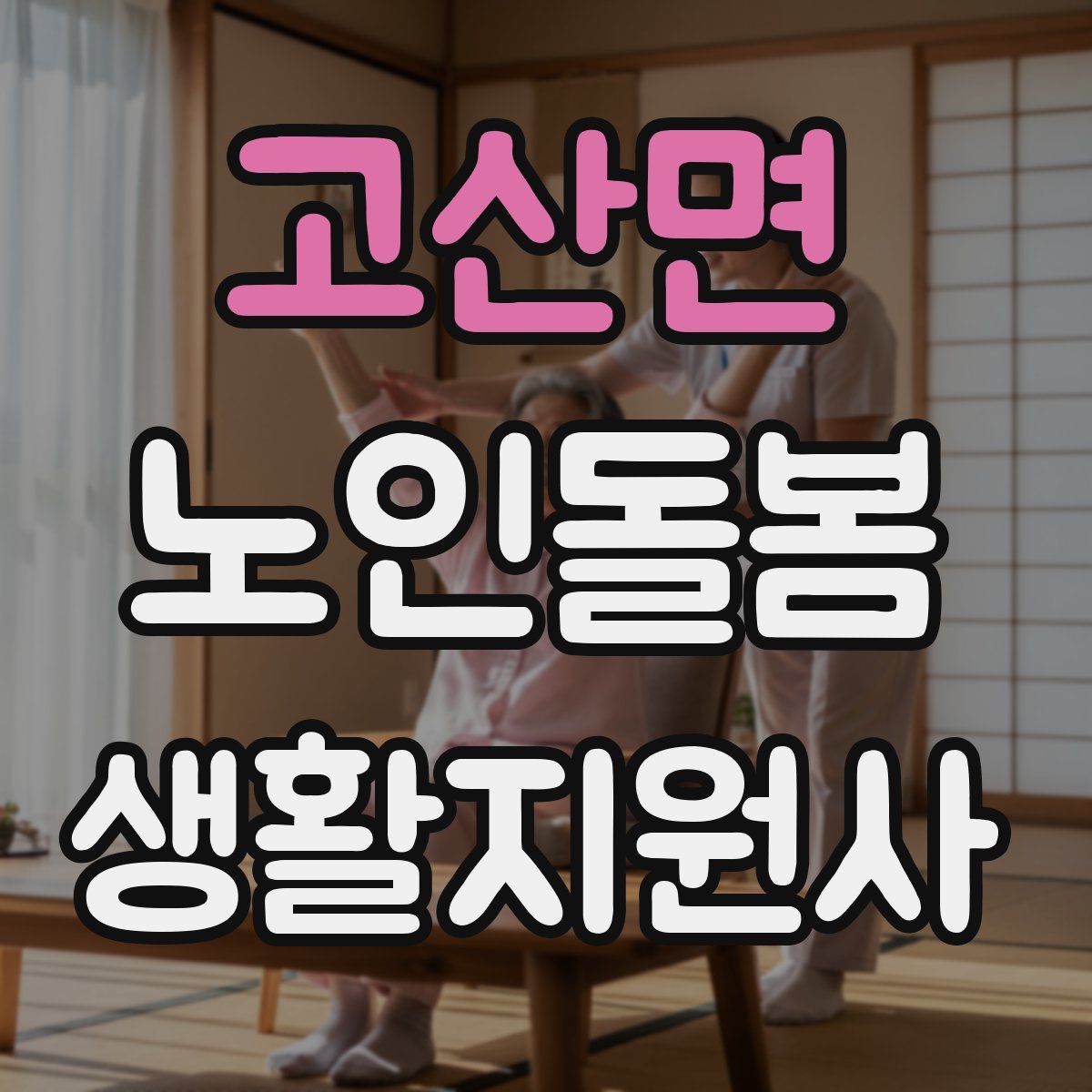 고산면 노인돌봄생활지원사 자격증