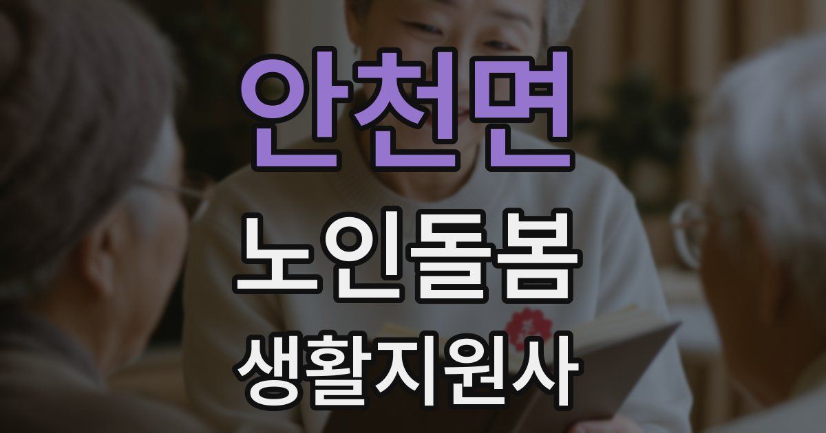 안천면 노인돌봄생활지원사 자격증